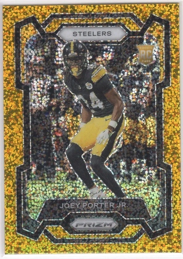 2023 Panini Prizm Rookies Joey Porter Jr. #386 Gold Sparkle Prizm /24 RC SSP