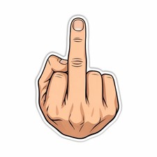 Middle Finger Funny Sticker Peel N Stick Different Sizes.