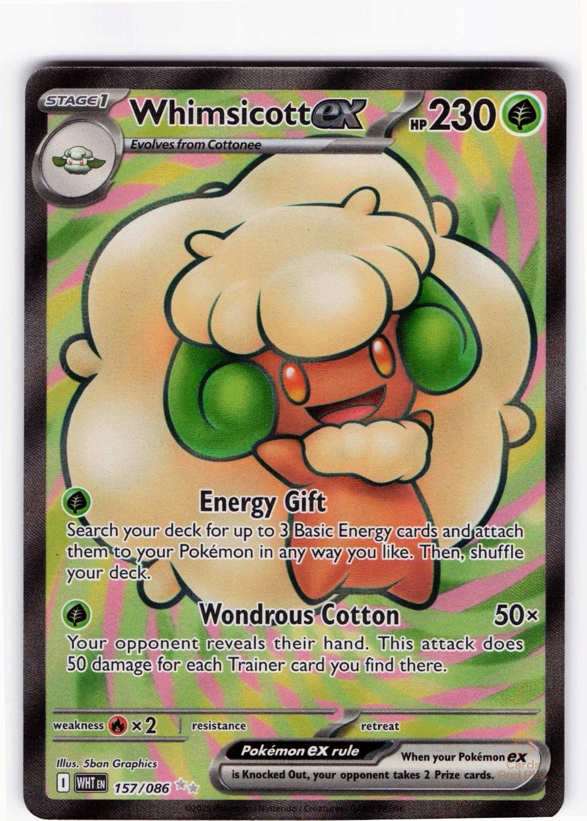 Whimsicott ex 157/086 HOLO White Flare NM