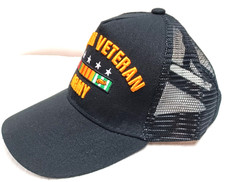 ONE NEW MESH U.S. ARMY VIETNAM VETERAN HAT MILITARY HAT CAP BLACK MESH HAT