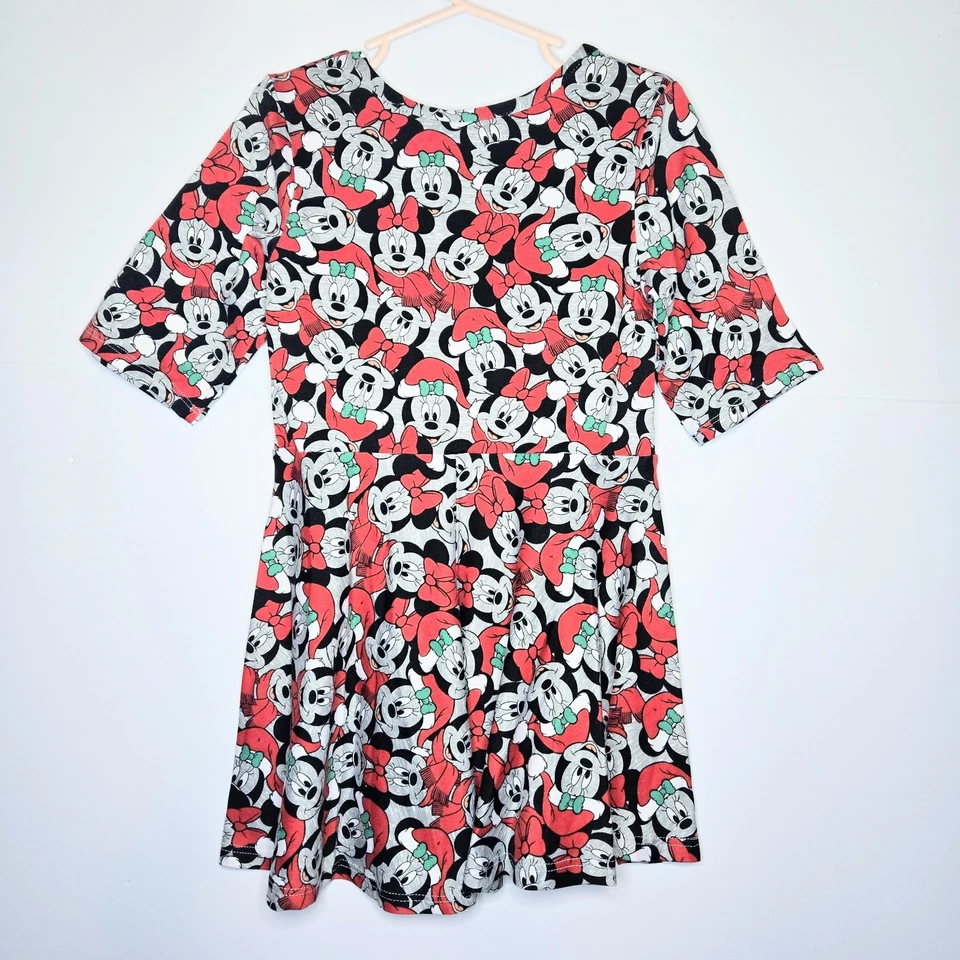 Vestido DISNEY Minnie Mickey Mouse Santa Navidad Rojo Niña Talla 4/5 XS Extra Pequeño Foto 3 de 4