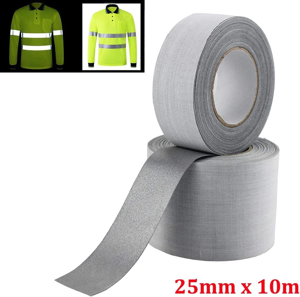 Safety Silver Reflective Fabric Tape DIY for Clothing Sew-On 25Mm X 10M - Image 2 of 4
