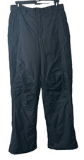 LL Bean Pants Kids 16 Black Insulated Nylon Snow Ski Outdoors Adjustable Waist