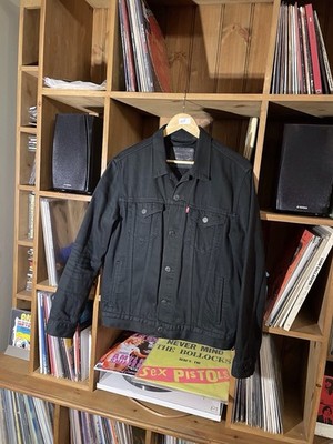 Herren Levi Trucker Jacke sehr guter Zustand Denim schwarz Medium Slim