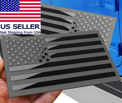 Metal American Flag Emblem Decal，Black Decal,for Car, Black 