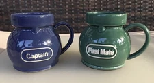 VTG Feltman Langer Captain-First Mate Coffee Mug SET Non Slip 20 oz. Porcelain