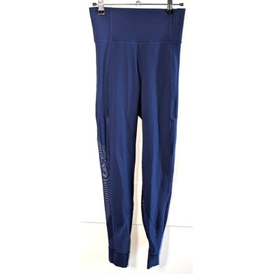 Womens Lululemon Wunder Train Mesh Panel High-Rise 28'' Tight True Navy Size 6