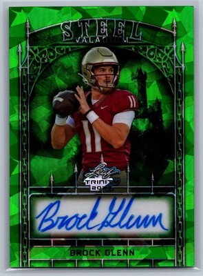 2024 Leaf Trinity #S-BG1 Brock Glenn AUTO Steel Valadium Green Ice  SP/5 RARE