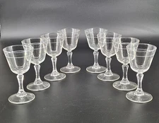 8 Vintage Libbey Columbian Liquor Cocktail Glass 5.25" Tall
