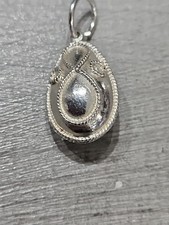 925 Sterling Silver Infinity Egg Avocado Shape Pendant Charm