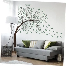 4 Sheets Green Tree Wall Decals Big Tree Wall Stickers Large DIY Large Tree