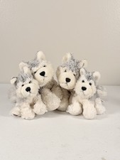Webkinz Husky Wolf Family of 4 Plush Lot 2 Full Size, 2 Lil Kinz No Codes Ganz