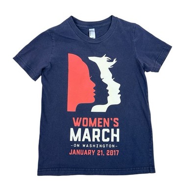 Kids American Apparel Women s March 2017 Navy Graphic T-shirt Size 8