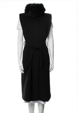 Thomas Wylde Rare Vintage Versatile Wool & Real Fox Fur Long Coat/Vest Dress