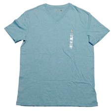 Polo Ralph Lauren Shirt Mens Medium Blue V-Neck Cotton Pony Logo Tee Casual
