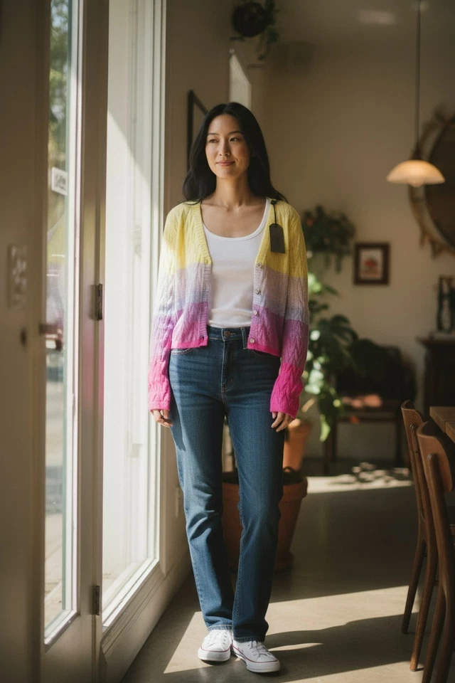 Frogbox Damen Strickjacke Strickoberteil Feinstrick Mehrfarbig Gr. S - Bild 2 von 4