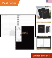 Daily Planner - 9'' x 11'' Notebook with Hourly Schedule, Undated Workbook to...