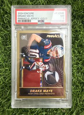 2024 Panini Encore Drake Maye - Pinnacle Jerseys Gold /10 #PJ-DME -PATRIOTS LOGO