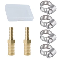 LEONTOOL 2 Pack Hose Barb Fittings Reducer, 1/4" to 3/8" Brass Hose Barb Redu...