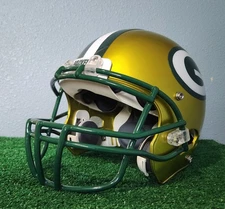Green Bay Packers custom Chrome Yellow full size large Xenith helmet!