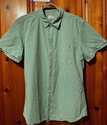 Glanshirt Slowear Green Micro Check Cotton Camp Shirt Italy 41 16
