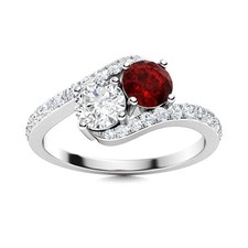 Garnet Gemstone Mother January Byapss Prong Ring 925 Sterling Silver