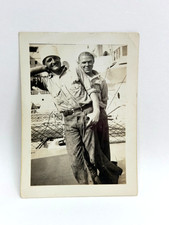 Vintage Snapshot Photo WW2 Friends Handsome Navy Sailors Posing on Ship
