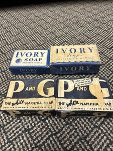 Vintage 1943 Ivory Soap Bar Large & Medium Size Procter & Gamble