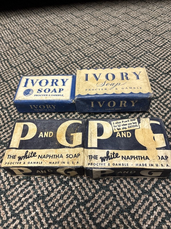 Vintage 1943 Ivory Soap Bar Large & Medium Size Procter & Gamble