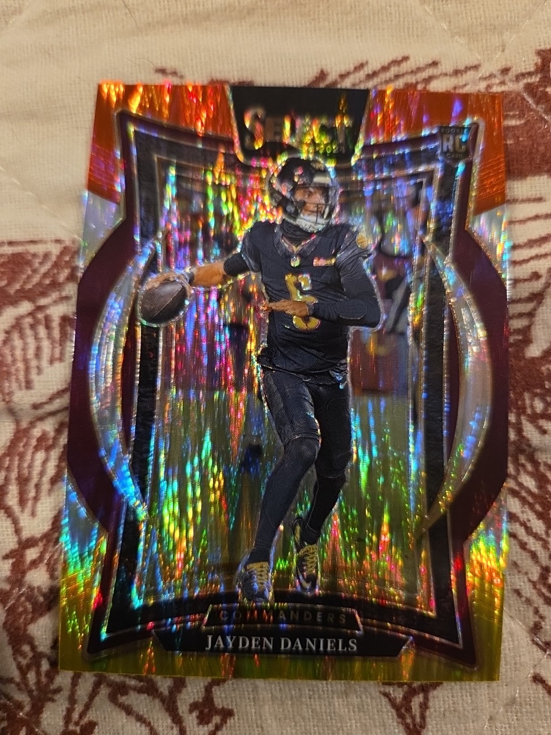 Jayden Daniels RC 2024 Panini Select Concourse Red Yellow Prizm Shock Commanders