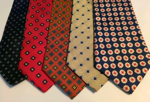 Menge 5 Vintage Brooks Brothers Makers Herren 100 % Seide Krawatte USA Neu & Gebraucht
