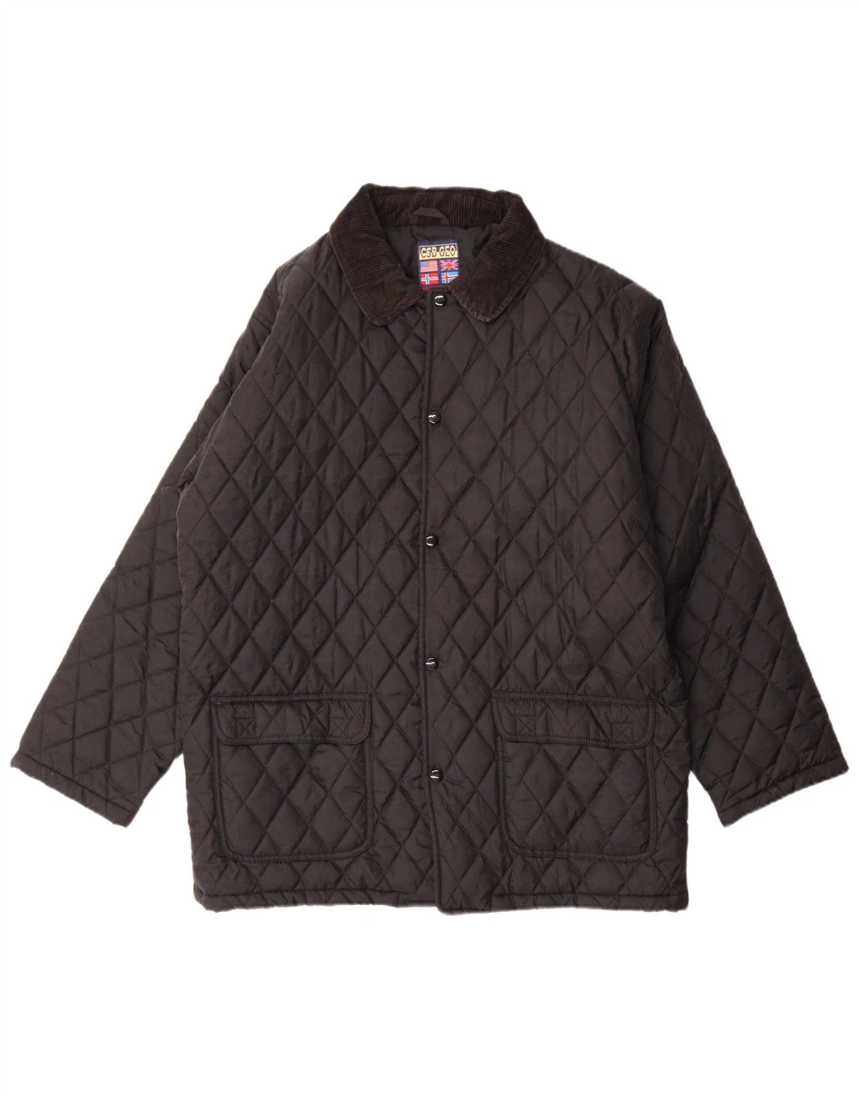 Vintage Mens Quilted Jacket UK 38 Medium Black Nylon AT08
