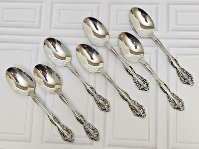 7 Lot Oneida Michelangelo Oval/Place/Soup Spoons Stainless 18/10 Heirloom Mark