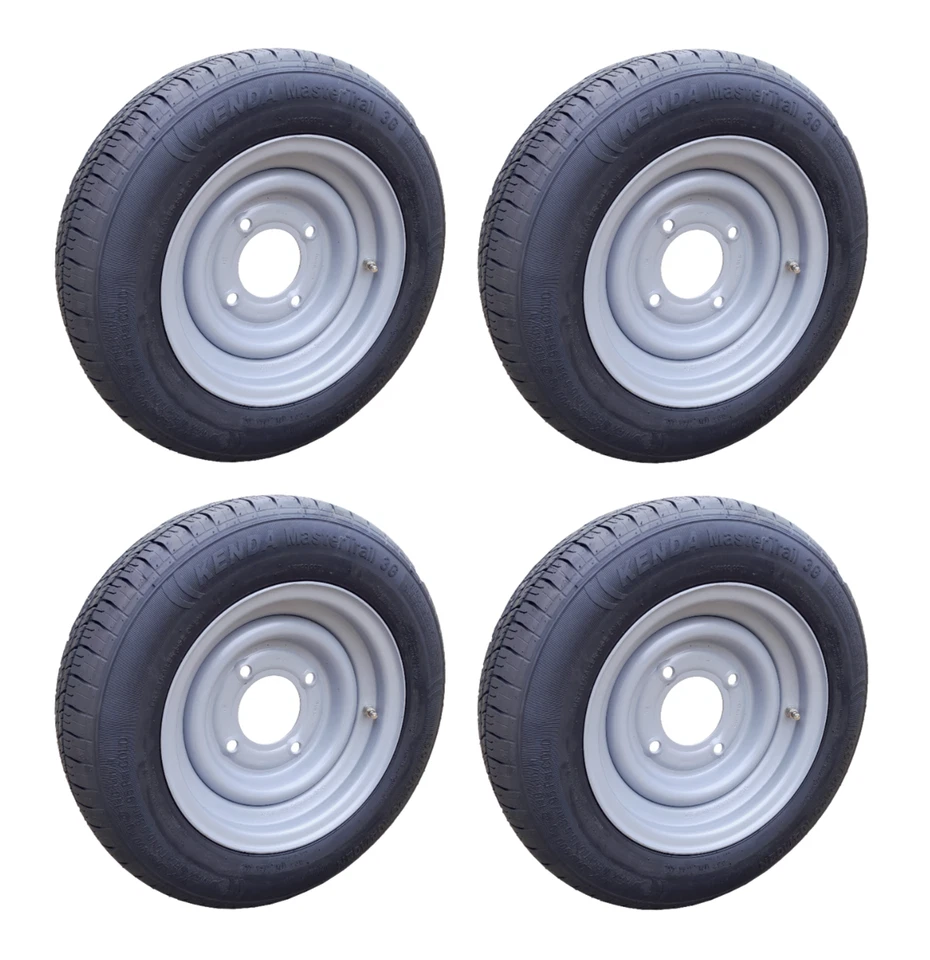 SET OF 4, 155-70-R12C / 4 STUD 5.5"PCD TRAILER WHEEL&TYRE