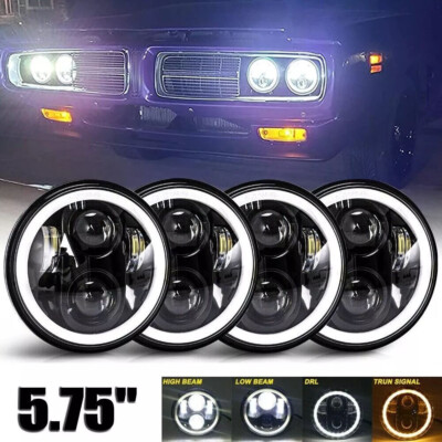 Pair 5.75'' 5-3/4'' Round LED Headlights for GMC C15/C1500 1961-1972 Pickup C2500
