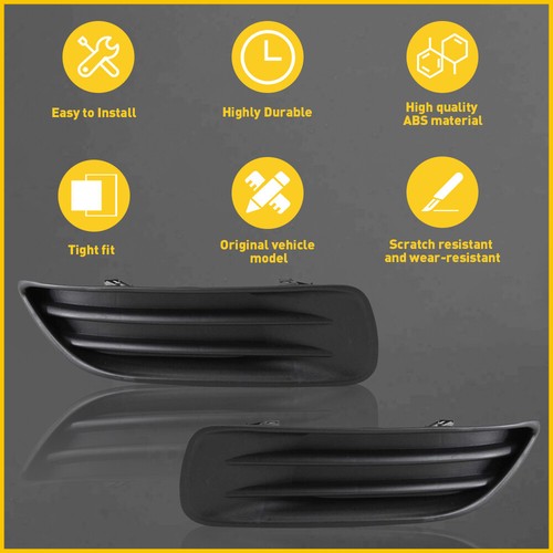 For 2003 2004 Toyota Corolla Pair Front Bumper Fog Light Grille Cover Black - Picture 2 of 16
