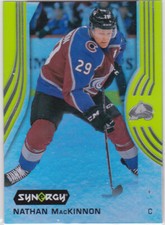 19/20 SYNERGY...NATHAN MacKINNON...GREEN PARALLEL...CARD # 15...AVALANCHE