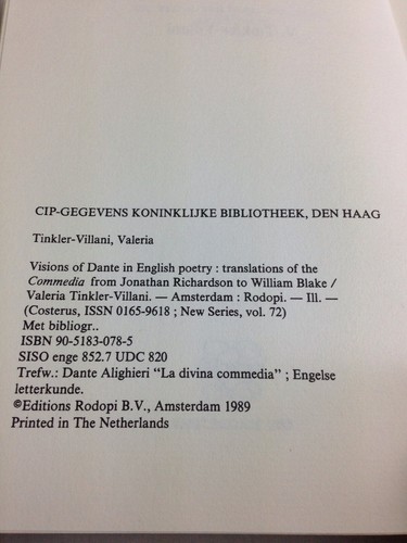 Visions Of Dante In English Poetry V. Tinkler-Villani - Imagen 5 de 5
