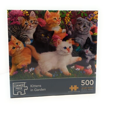 Bin Eckstück 500-teiliges Puzzle - Kätzchen im Garten