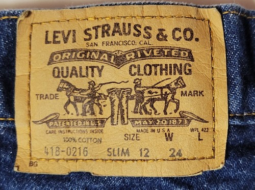 LeVIS Size 12 SLIM Vintage ORANGE TAB 418-0216 ~ Straight Leg Boys Jeans ~ Used - Picture 3 of 12