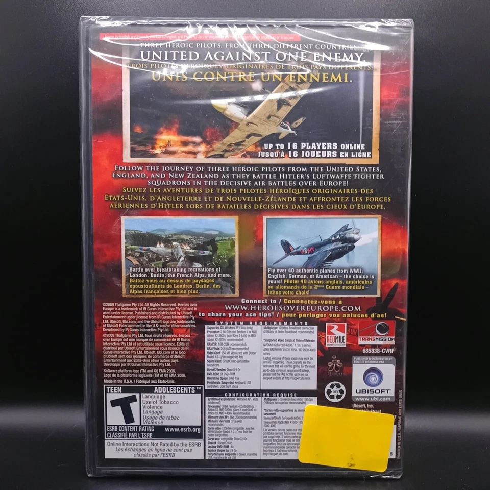 Heroes Over Europe (Wimdows PC, 2009) New Sealed Plane Computer Game Ubisoft DVD - Image 2 of 4