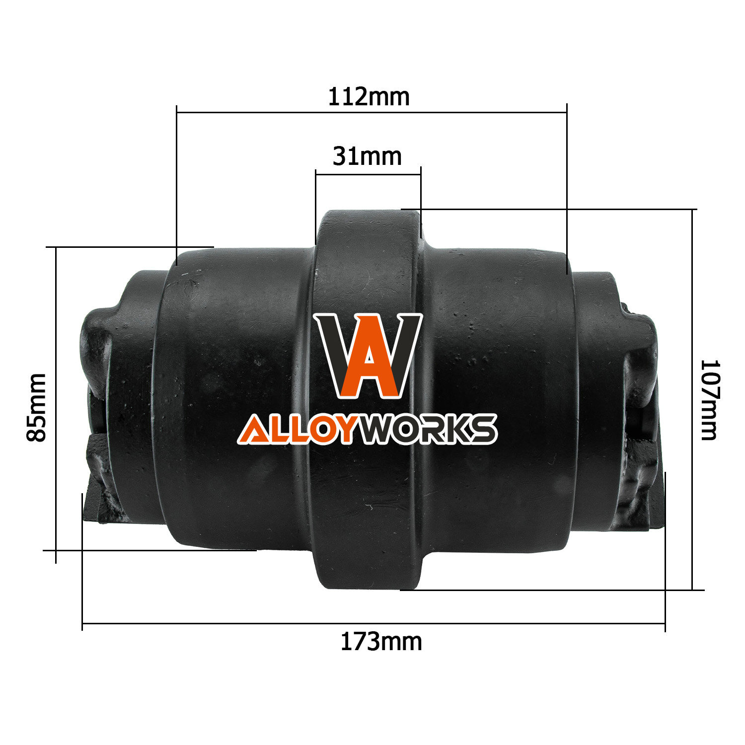 Bottom Roller for John Deere 27D Excavator Heavy Duty Undercarriage Black