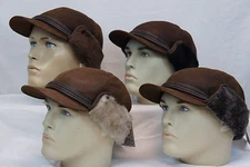 100% Sheepskin Shearling Leather Trapper Elmer Fudd Hunting Aviator Hat M-3XL