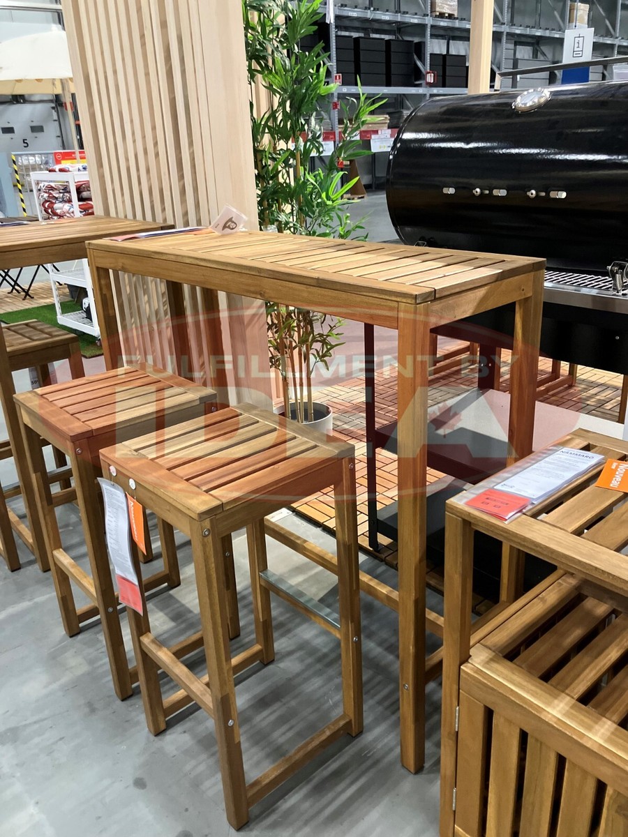 Brand New IKEA NAMMARO Light Brown Stained Bar Table 105.103.03 | eBay