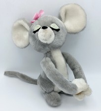 Dakin Vintage 1976 Hugging Girl Mouse Gray Stuffed Animal Plush Toy 10"