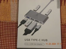 6 In 1 USB Type C Hub  - New by Elevate Computing Includes USB 3 & 3.0 4k HDMI