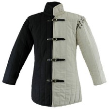 Medieval Gambeson Coat Full Sleeve Thick Padded Jacket Armor Cotton Fabric SCA