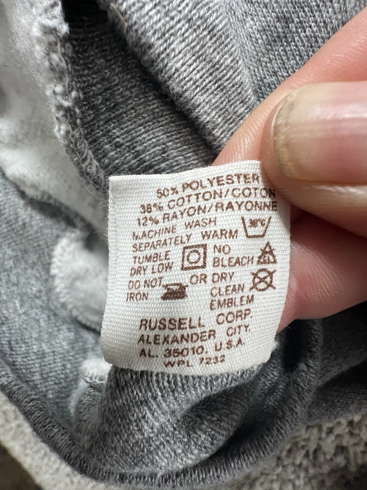 De Colección Años 70 Russell Athletic Para Hombres Talla S Blanco Triblend Sudadera con Capucha Gris EE. UU. Nueva Foto 4 de 4