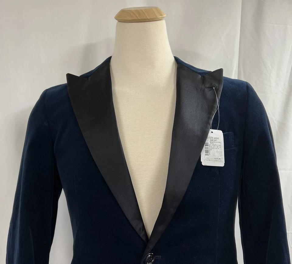 Chaqueta de terciopelo Brunello Cucinelli Peak solapa mezcla seda 48EU/38US $4395.00 NUEVA CON ETIQUETAS Foto 3 de 4