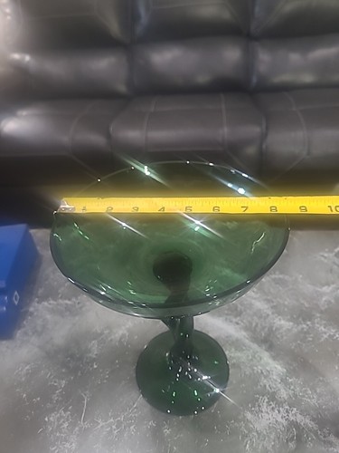 Mid Century Modern Pedestal Bowl Hand Blown Studio Art Glass Vintage - Picture 6 of 6
